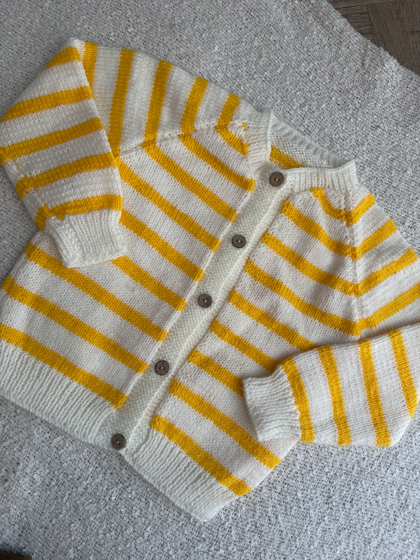 2-4 years cream/yellow stripe cardigan