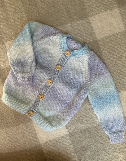1-2 years blue rainbow cardigan