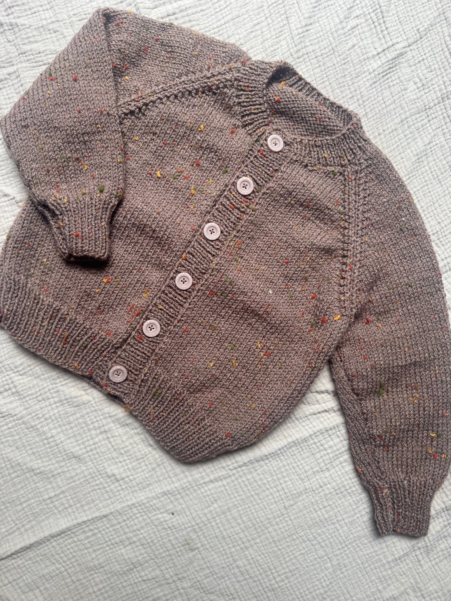 2-3 years brown with fleck cardigan