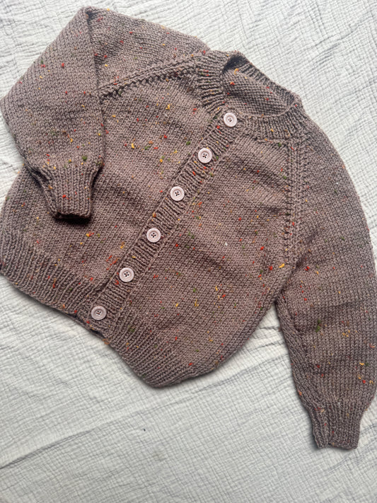 2-3 years brown with fleck cardigan