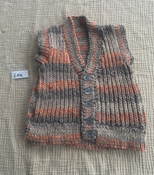 6-9m orange striped vest
