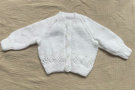 0-3m white cardigan