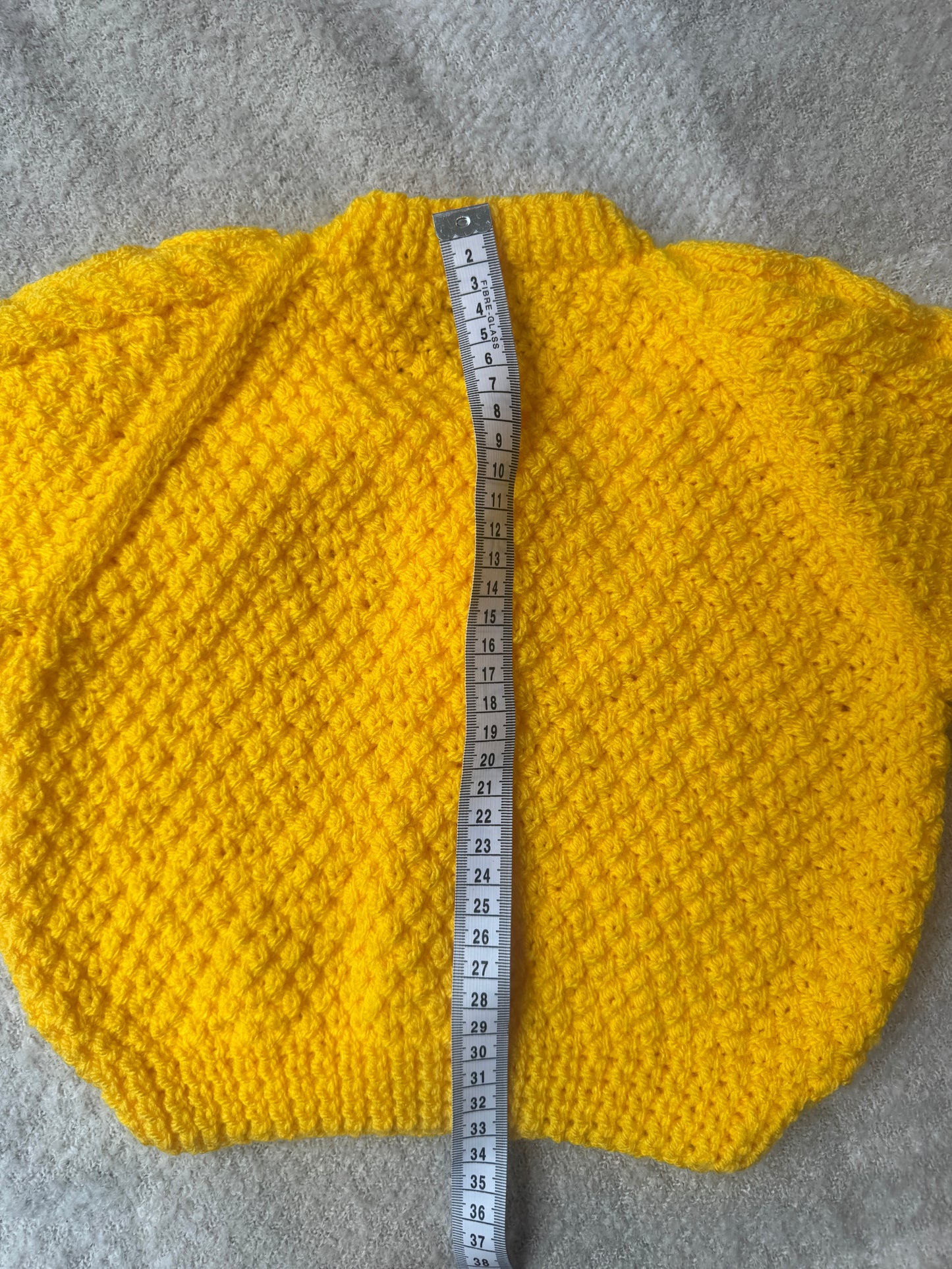 1-2 years cornflower yellow Aran cardigan