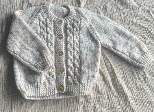 9-12months cream cardigan with flecks
