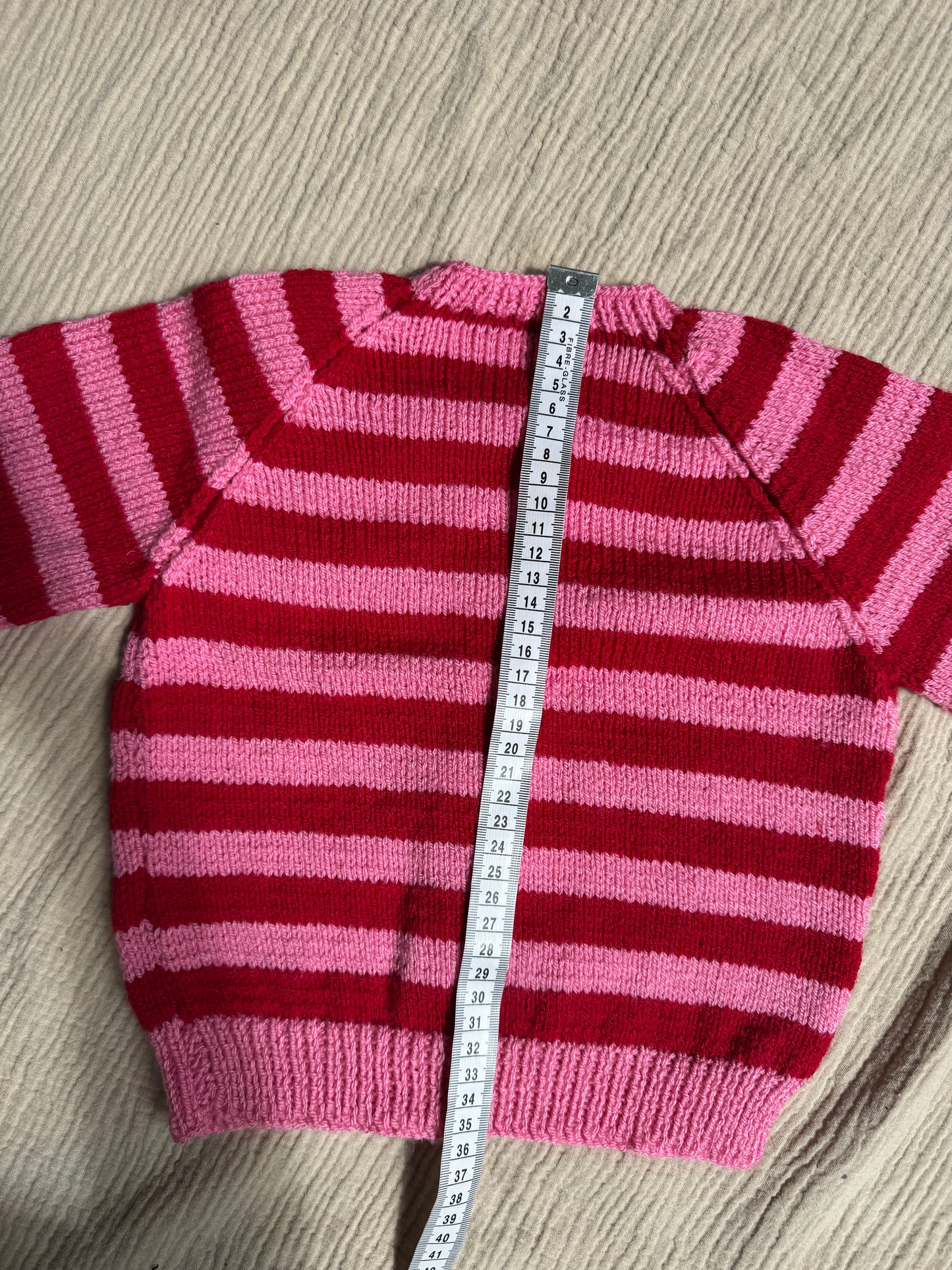 1-2 years fondant and lipstick stripe cardigan