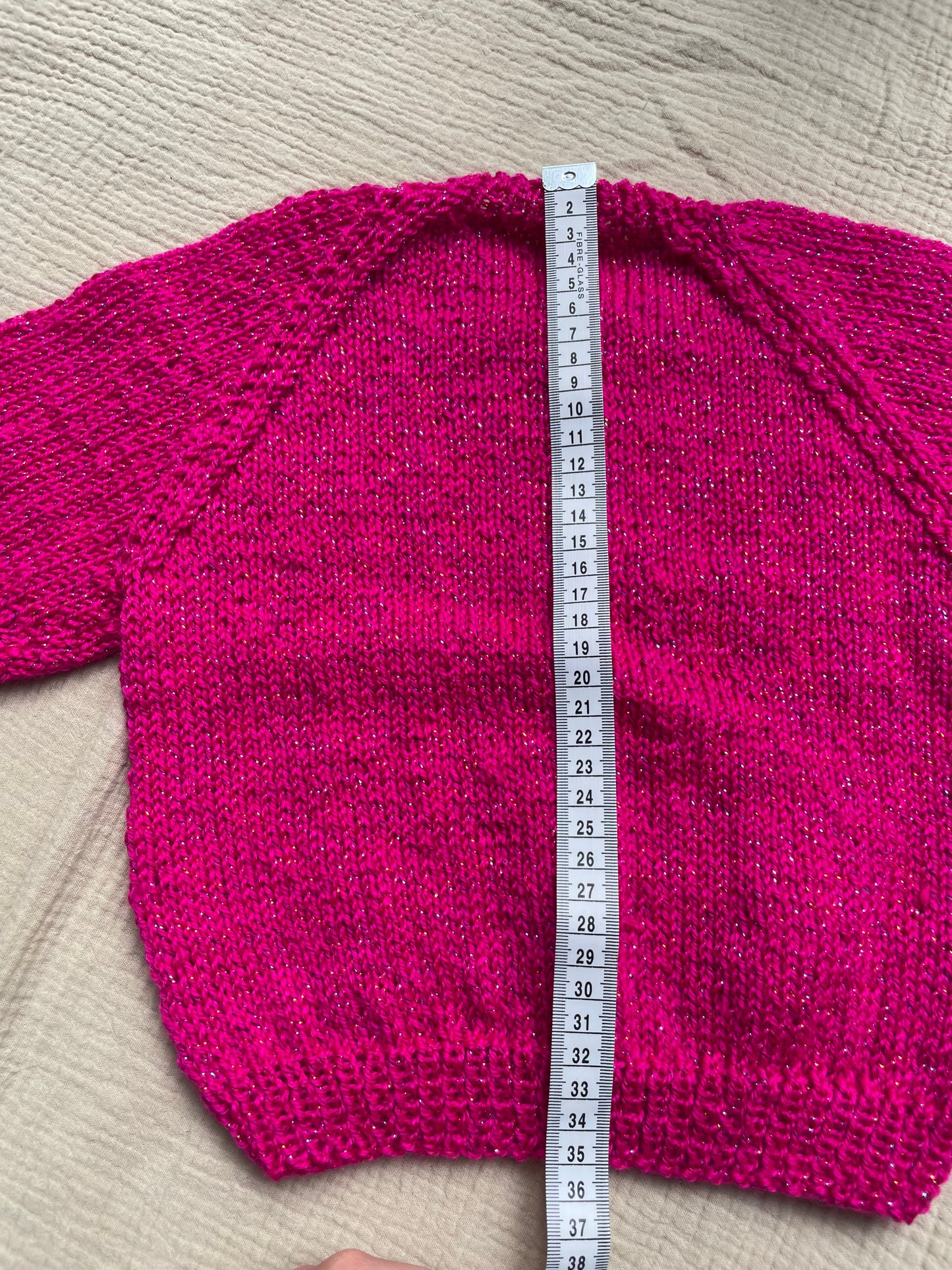 1-2 years magenta sparkle cardigan
