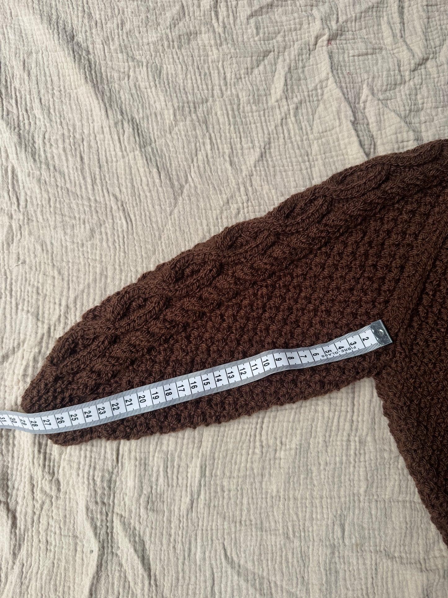 3-4 years chocolate Aran cardigan