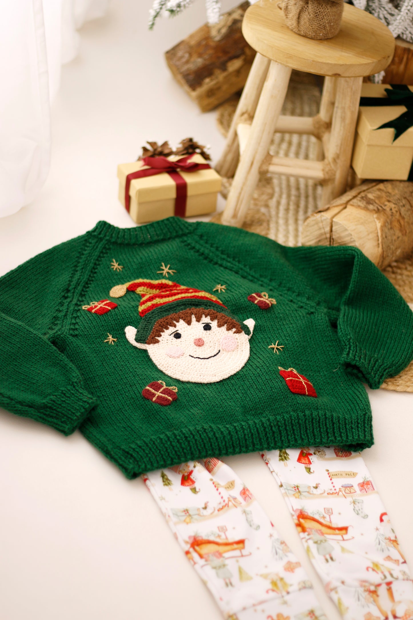 Cheeky Elf 3-4 years bottle green cardigan