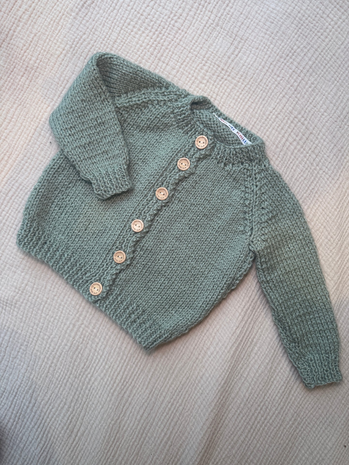 3-6m pale sage cardigan