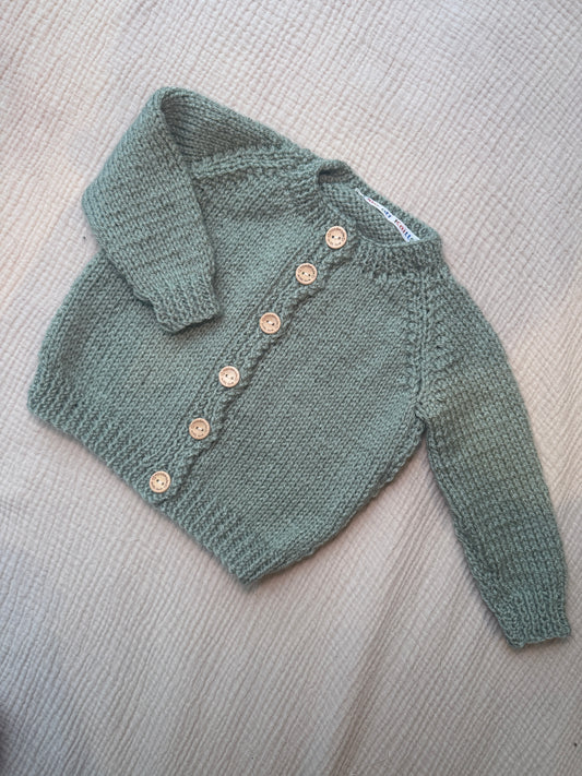 3-6m pale sage cardigan