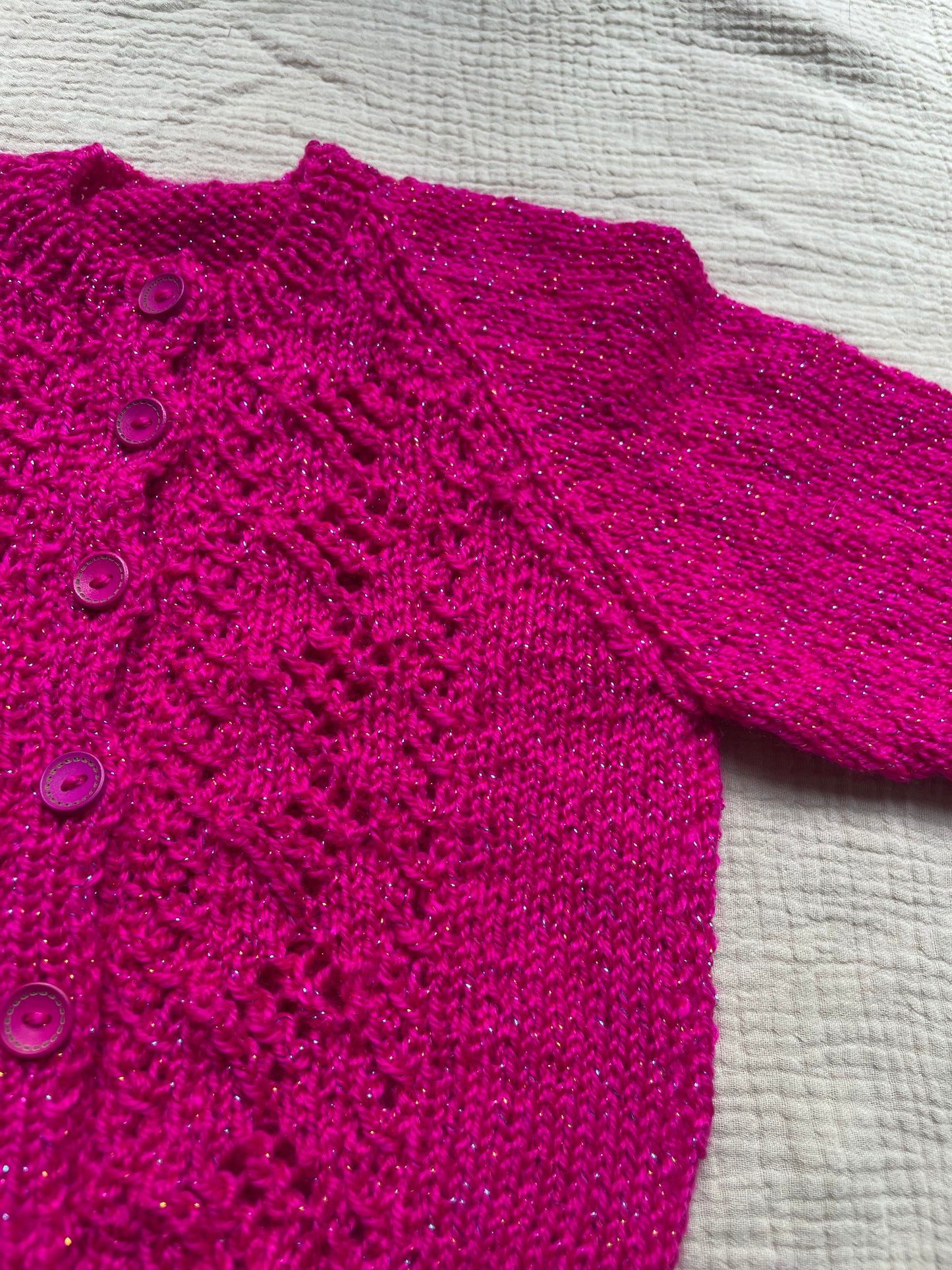 1-2 years magenta sparkle cardigan