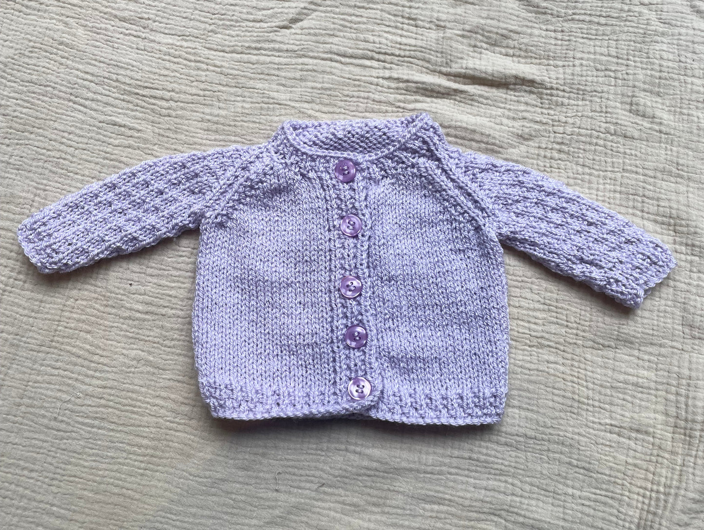 small 0-3m lilac cardigan