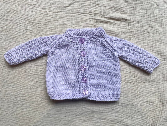 small 0-3m lilac cardigan