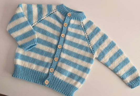 12-18m cloud and cream stripe cardigan