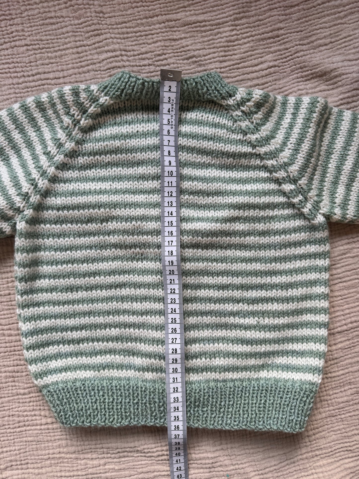 1-2 years sage & cream cardigan