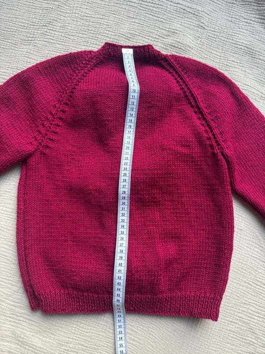 4-5 years claret with cream bows cardigan