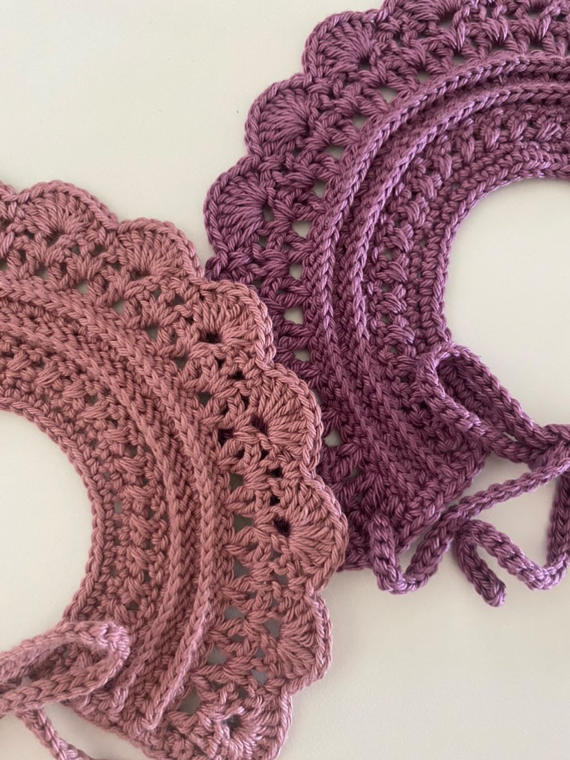 Knitted to order crochet collar personalised cardigan