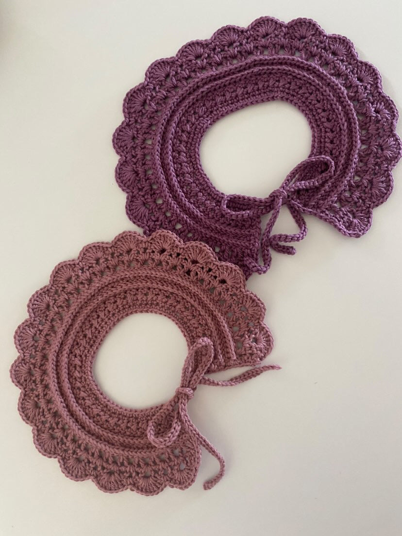 Knitted to order crochet collar personalised cardigan