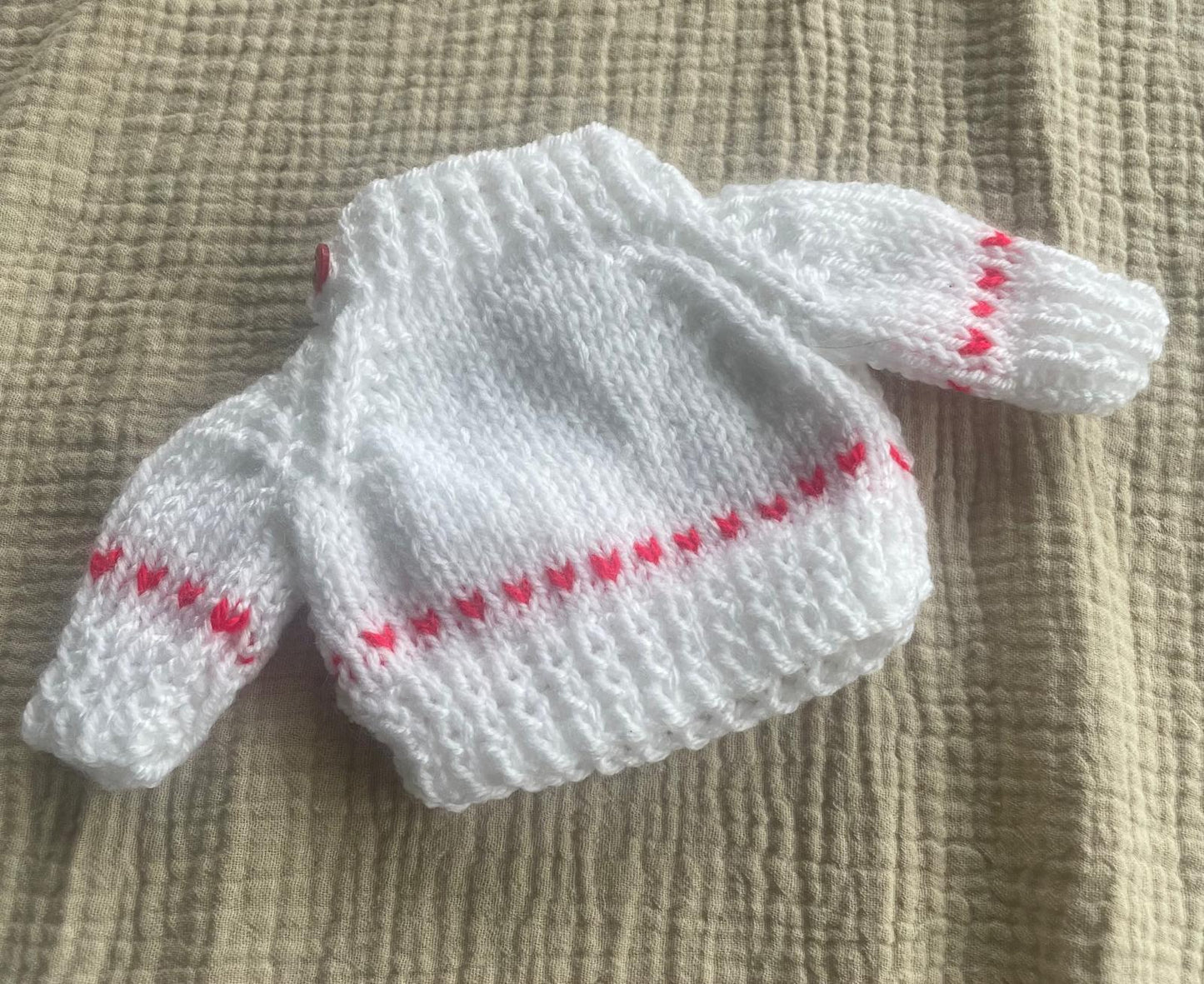 White with red heart medium jellycat jumper