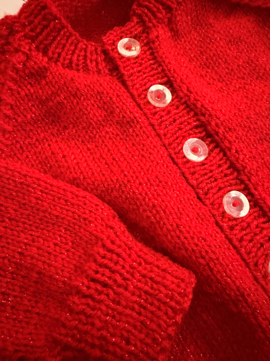 12-18m red glitter cardigan