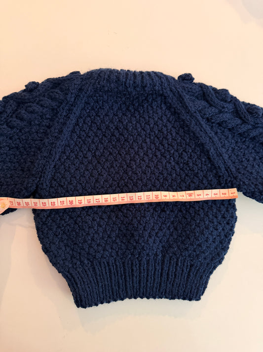 3-6m navy Aran cardigan