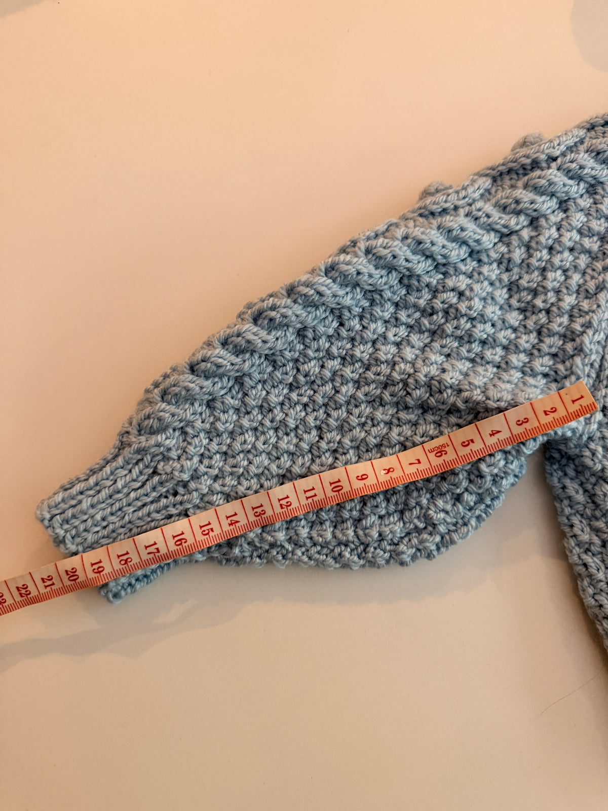 6-12months cloud blue Aran cardigan