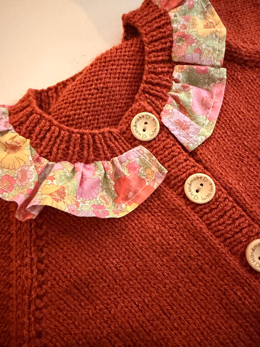 2-3 years copper cardigan with liberty collar